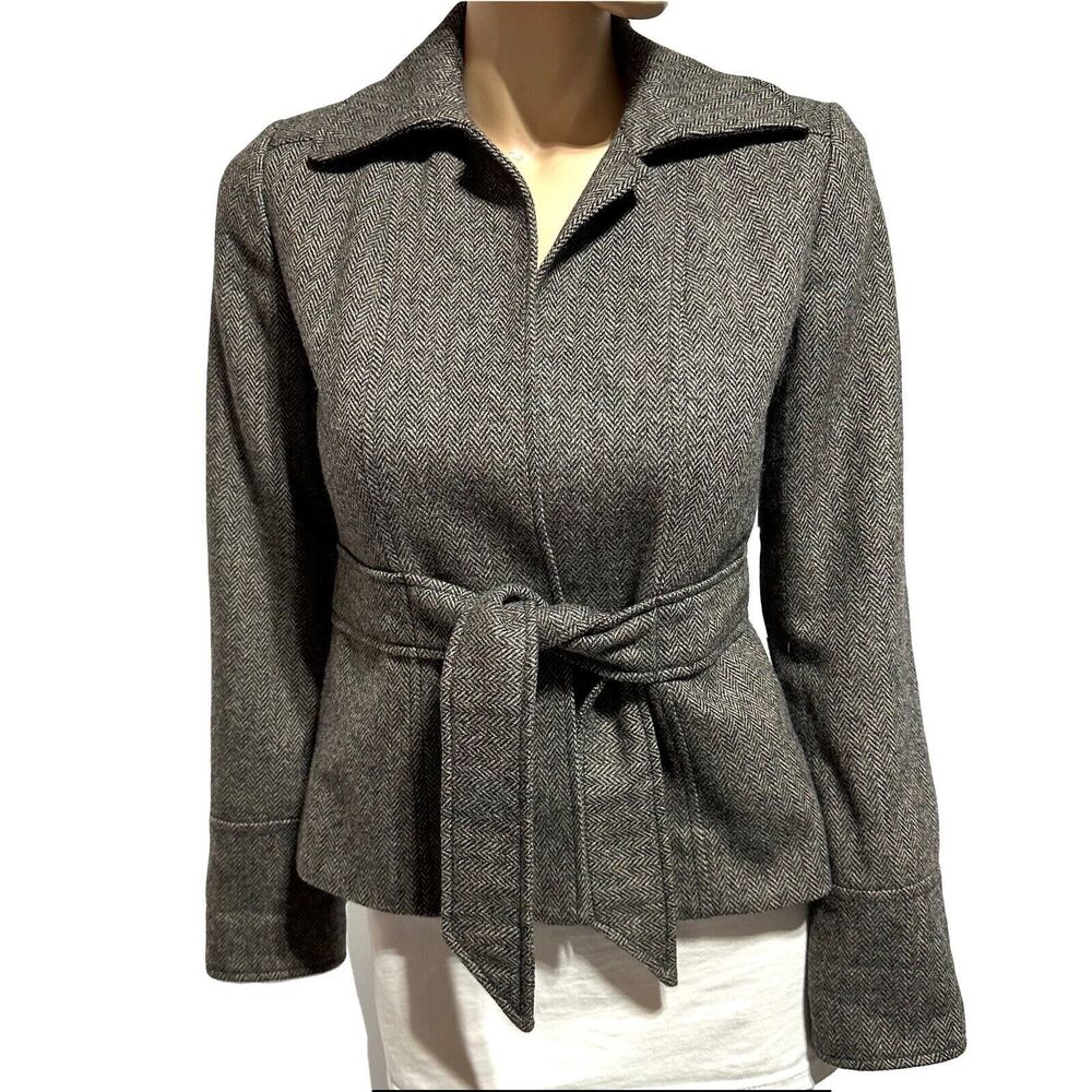 J. Crew Blazer Robert Noble Scottish Wool Tweed Jacket Size 0 2 SEE MEASUREMENTS